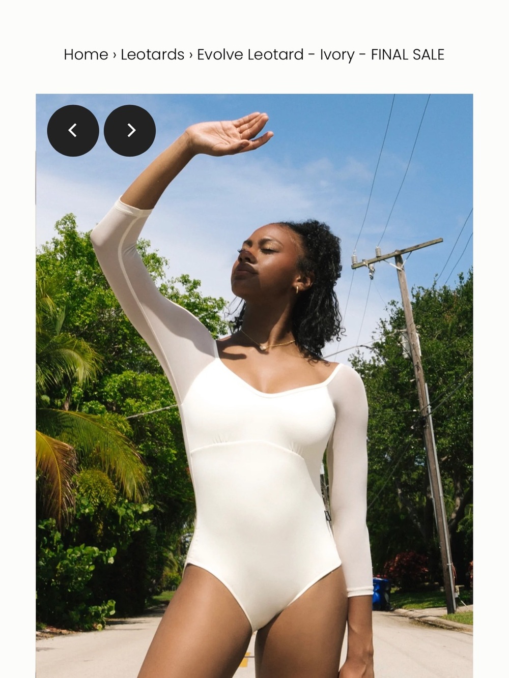 Evolve Long-Sleeve Leotard  – Ivory